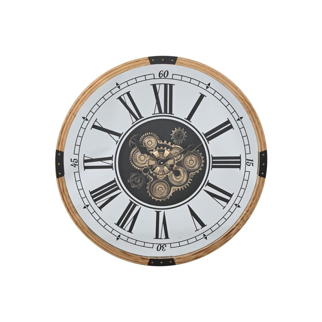 Wanduhr Silberfarben Natur Metall von Home ESPRIT, elegantes Design mit Kristallakzenten, 80 x 8,5 x 80 cm.