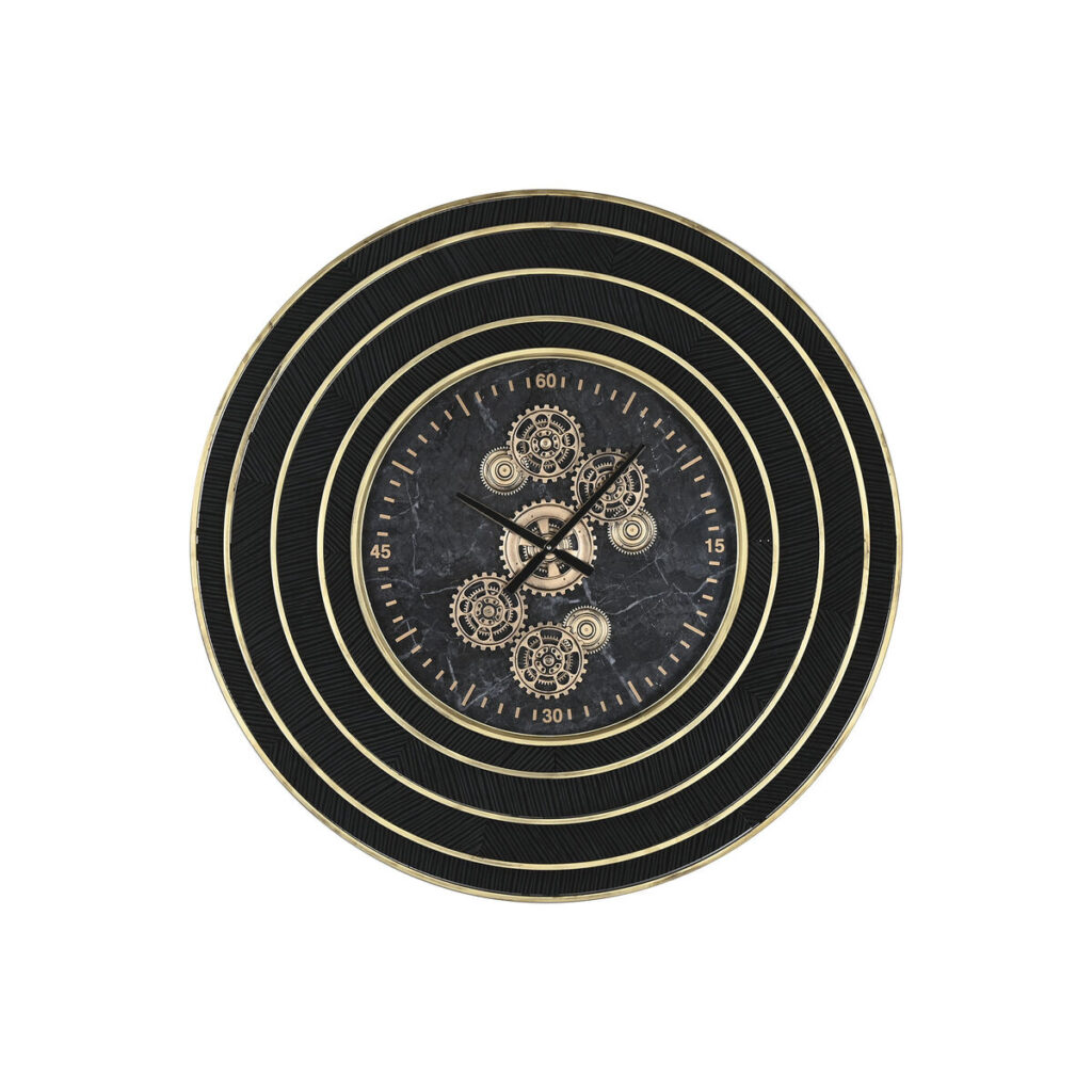 Wanduhr Schwarz Gold Metall Kristall von Home ESPRIT, elegantes Design für stilvolle Wohnräume.