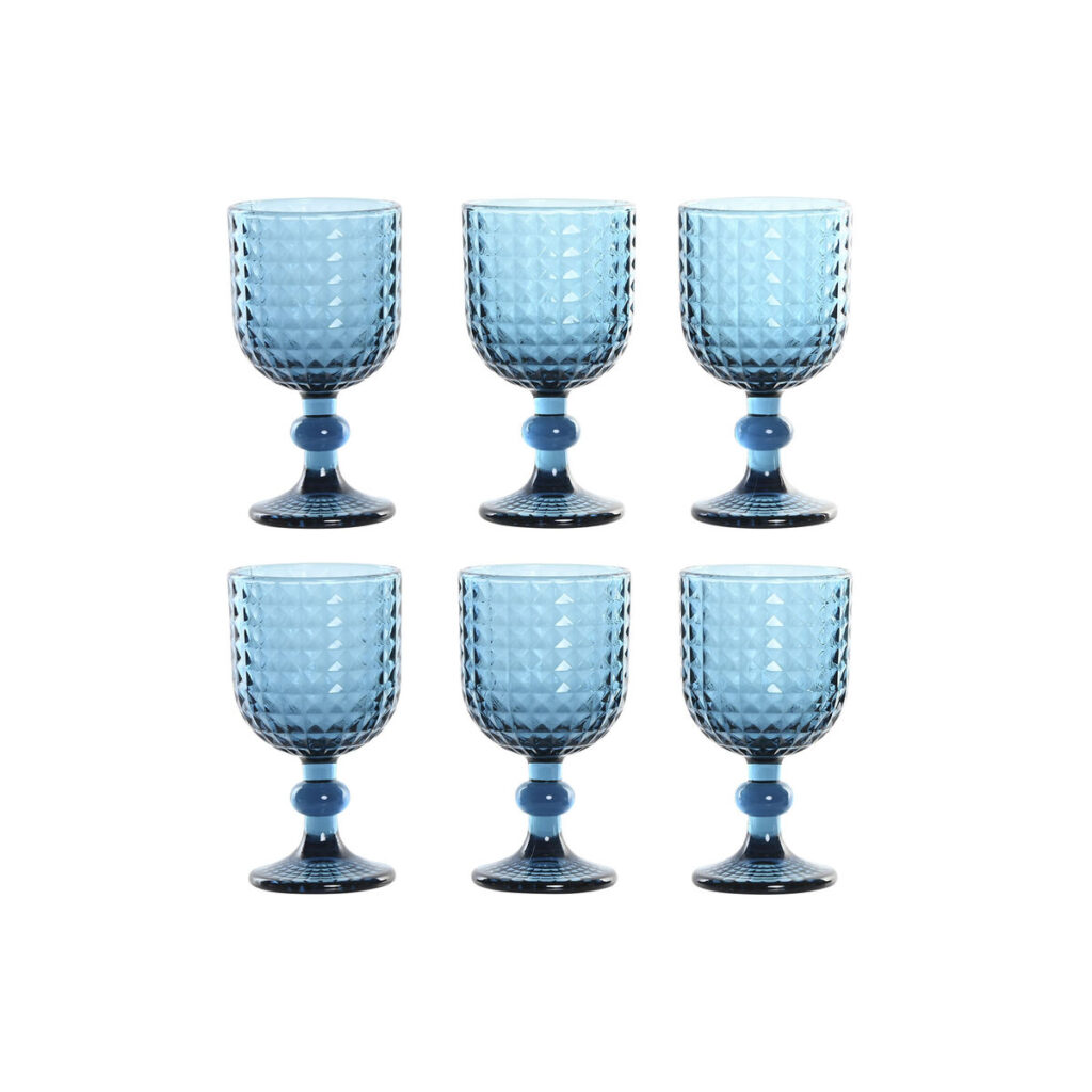 Gläser-Set 6-teilig Blau Kristall von Home ESPRIT, stilvolles Design, spülmaschinenfest, ideal für besondere Anlässe.