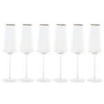 Gläser-Set Transparent Gold Kristall 400 ml von Home ESPRIT, 6 Stück, elegantes Design für besondere Anlässe.