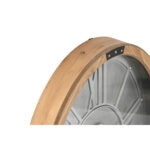 Wanduhr Silber Metall Kristall mit Kiefernholz, elegantes Design für stilvolle Wohnräume.