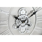 Wanduhr Silber Metall Kristall mit Kiefernholz, elegantes Design für stilvolle Wohnräume.