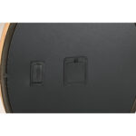 Wanduhr Silber Metall Kristall mit Kiefernholz, elegantes Design für stilvolle Wohnräume.