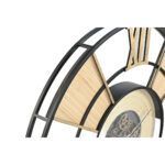 Wanduhr Schwarz Natur Metall & Rattan von Home ESPRIT, 100 x 9 x 100 cm, modernes Design, elegantes Dekorationsobjekt