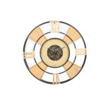 Wanduhr Schwarz Natur Metall & Rattan von Home ESPRIT, 100 x 9 x 100 cm, modernes Design, elegantes Dekorationsobjekt