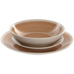 Geschirr-Set 18-tlg. Weiß-Orange aus Steingut von Home ESPRIT, stilvolles und modernes Design für jeden Tisch.