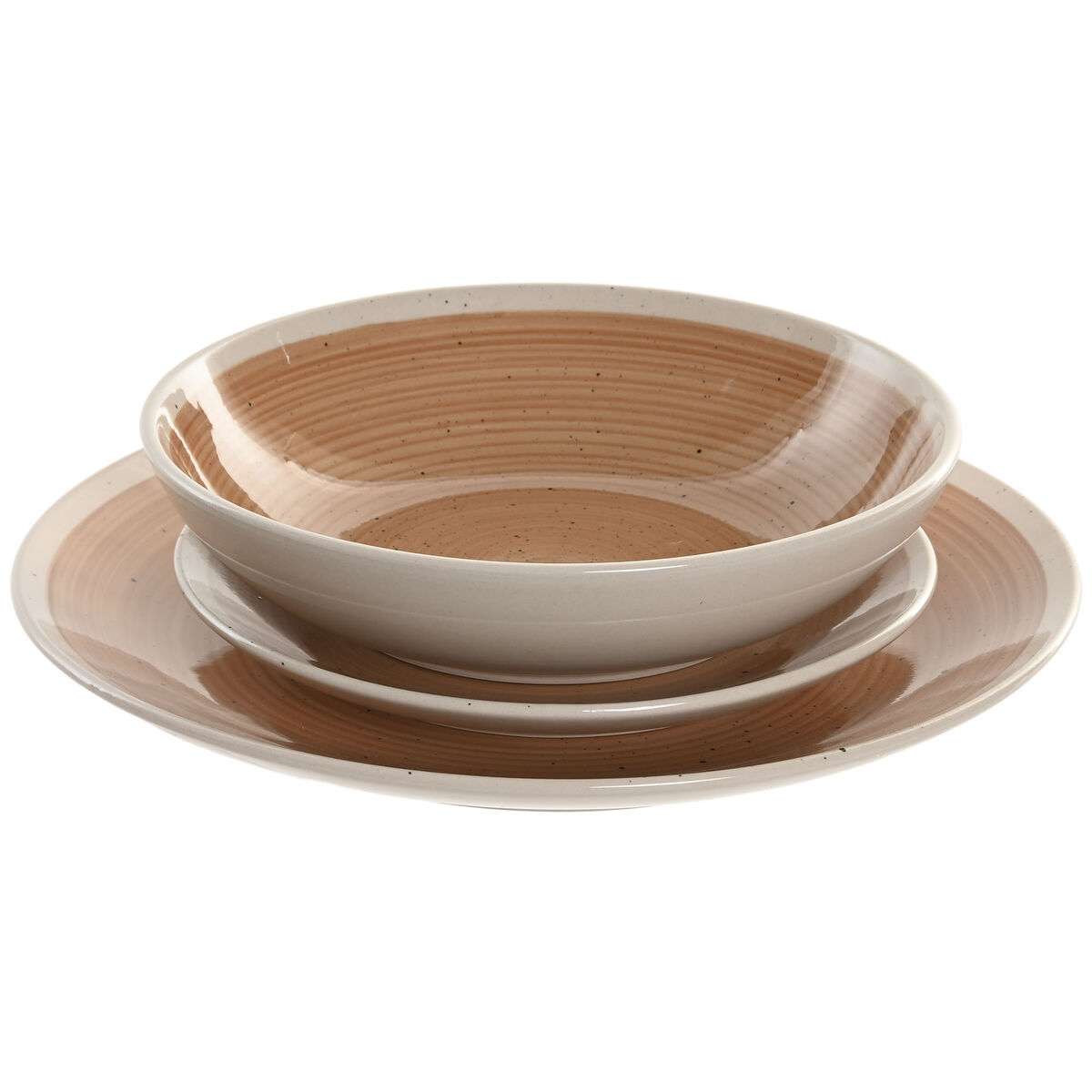 S3061447_0 Geschirr-Set 18-tlg. Weiß-Orange aus Steingut von Home ESPRIT, stilvolles und modernes Design für jeden Tisch.