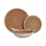 Geschirr-Set 18-tlg. Weiß-Orange aus Steingut von Home ESPRIT, stilvolles und modernes Design für jeden Tisch.