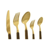 20-teiliges Besteck-Set in braun-gold aus Edelstahl und ABS von Home ESPRIT, ideal für elegante Tischdekorationen.