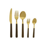 20-teiliges Besteck-Set in braun-gold aus Edelstahl und ABS von Home ESPRIT, ideal für elegante Tischdekorationen.