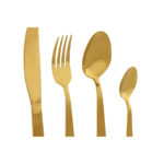 16-teiliges Besteck-Set in Gold aus Edelstahl von Home ESPRIT, ideal für elegante Tischdekoration.