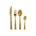 16-teiliges Besteck-Set in Gold aus Edelstahl von Home ESPRIT, ideal für elegante Tischdekoration.