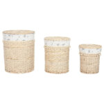 Wäschekorb-Set für Schmutzwäsche Home ESPRIT im Shabby Chic Design, 3 Stücke aus hochwertiger Baumwolle, Maße 45 x 45 x 55 cm.