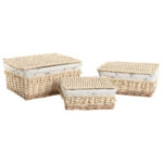 Wäschekorb-Set Home ESPRIT (3 Stück) im Shabby Chic Design aus Baumwolle, ideal für die Aufbewahrung von schmutziger Wäsche.