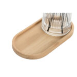 Badezimmer Set Home ESPRIT in Schwarz und transparentem Design aus Bambus und Kristall, bestehend aus 3 modernen Teilen.