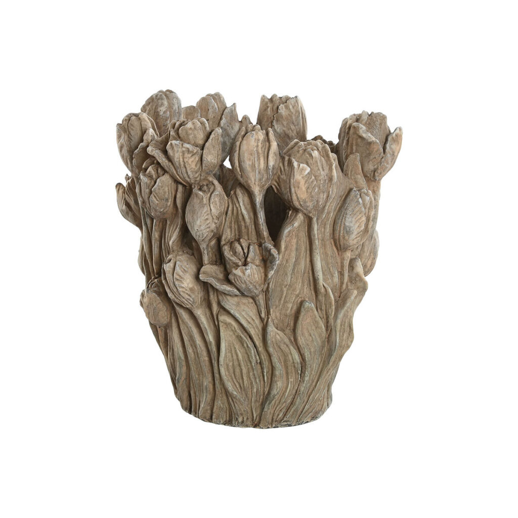 Vase Grau Zement Tulpe von Home ESPRIT, modernes Design aus Zement, ideal für Blumenarrangements.