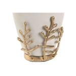 Vase Weiß Gold Aluminium von Home ESPRIT, modernes Design, 16 x 16 x 31 cm, elegantes Wohnaccessoire