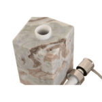 Seifenspender in Weiß und Braun aus Marmor, modernes Design für Badezimmer und Küche.