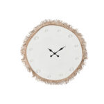Wanduhr Weiß Faser Holz MDF im modernen Scandi-Design, 85 x 7 x 85 cm, ideal für stilvolle Wohnräume.