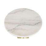 Beistelltisch Weiß Gold Home von ESPRIT, elegantes Design aus Metall und Marmor, Maße 41 x 41 x 58 cm.