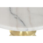 Beistelltisch Weiß Gold Home von ESPRIT, elegantes Design aus Metall und Marmor, Maße 41 x 41 x 58 cm.
