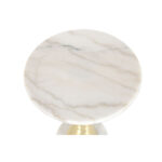 Beistelltisch Weiß Gold Home ESPRIT aus Metall und Marmor, modernes Design, 41 x 41 x 53 cm