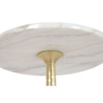 Beistelltisch Weiß Gold Home ESPRIT aus Metall und Marmor, modernes Design, 41 x 41 x 53 cm