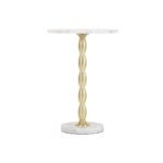 Beistelltisch Weiß Gold Home ESPRIT mit modernem Design aus Metall und Marmor, ideal für stilvolle Wohnräume.