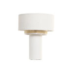 Tischlampe Polyester aus Keramik in elegantem Weiß und Naturtönen, urbanes Design für stilvolle Beleuchtung.