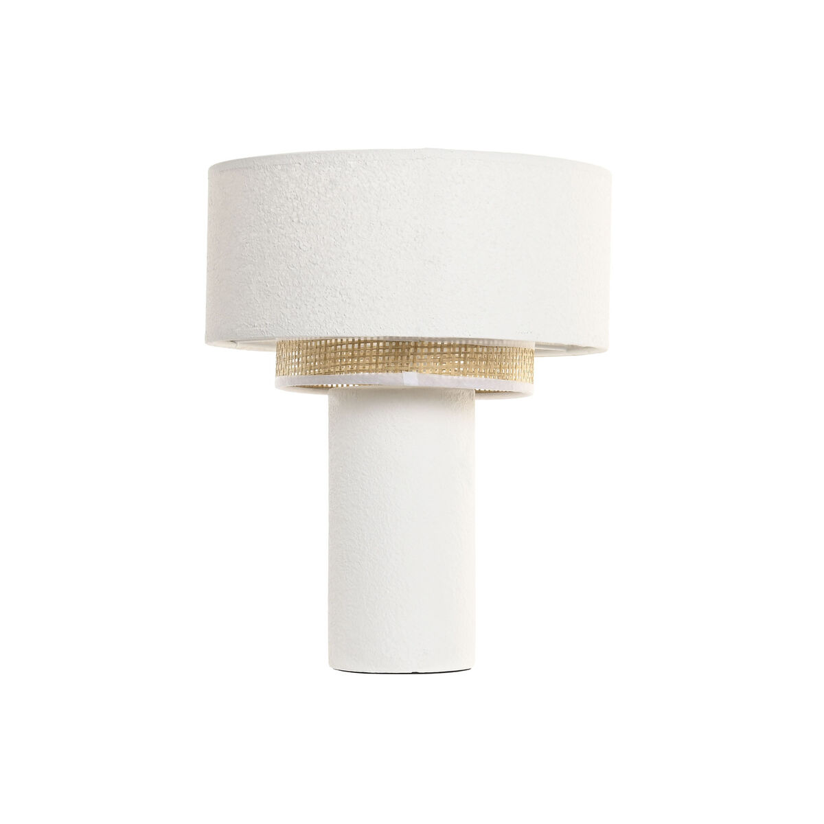 S3062891_0 Tischlampe Polyester aus Keramik in elegantem Weiß und Naturtönen, urbanes Design für stilvolle Beleuchtung.