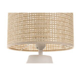 Tischlampe Weiß Natur Home von ESPRIT, urbanes Design aus Polyester, Rattan und Keramik, 50 W, 220 V, E27 Fassung.
