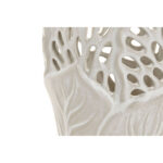 Elegante Vase Weiß aus Keramik mit Pflanzenblatt-Design, ideal für Blumen und als stilvolle Dekoration im Wohnraum.