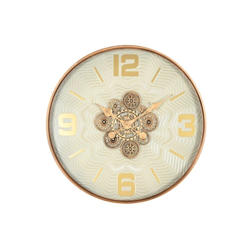 Wanduhr Weiß Gold Metall Kristall von Home ESPRIT im modernen Scandi-Design, 60 x 60 cm.