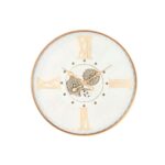 Wanduhr Weiß Gold Metall Kristall von Home ESPRIT, modernes Design, 80 x 8 x 80 cm, stilvolles Wohnaccessoire