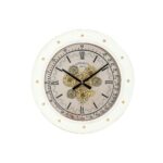 Wanduhr Weiß Metall Home von ESPRIT im Loft-Design, 60 x 9 x 60 cm, batteriebetrieben, elegantes Wohnaccessoire.