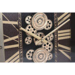 Wanduhr Gold Granatrot Kristall aus Kristall und Eisen, glamouröses Design für stilvolle Wohnräume.