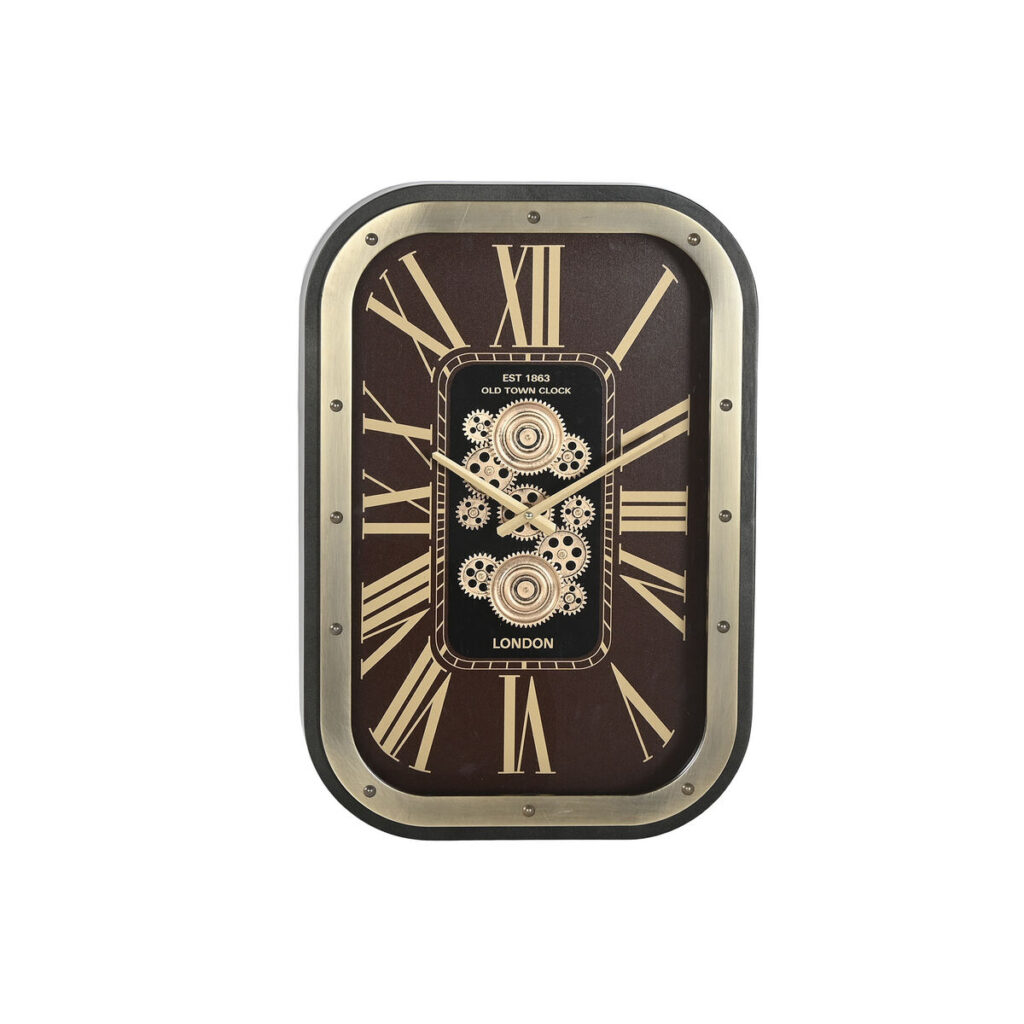 Wanduhr Gold Granatrot Kristall aus Kristall und Eisen, glamouröses Design für stilvolle Wohnräume.