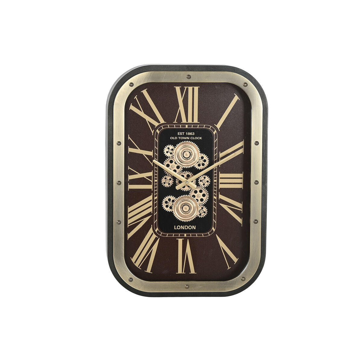 S3062485_0 Wanduhr Gold Granatrot Kristall aus Kristall und Eisen, glamouröses Design für stilvolle Wohnräume.