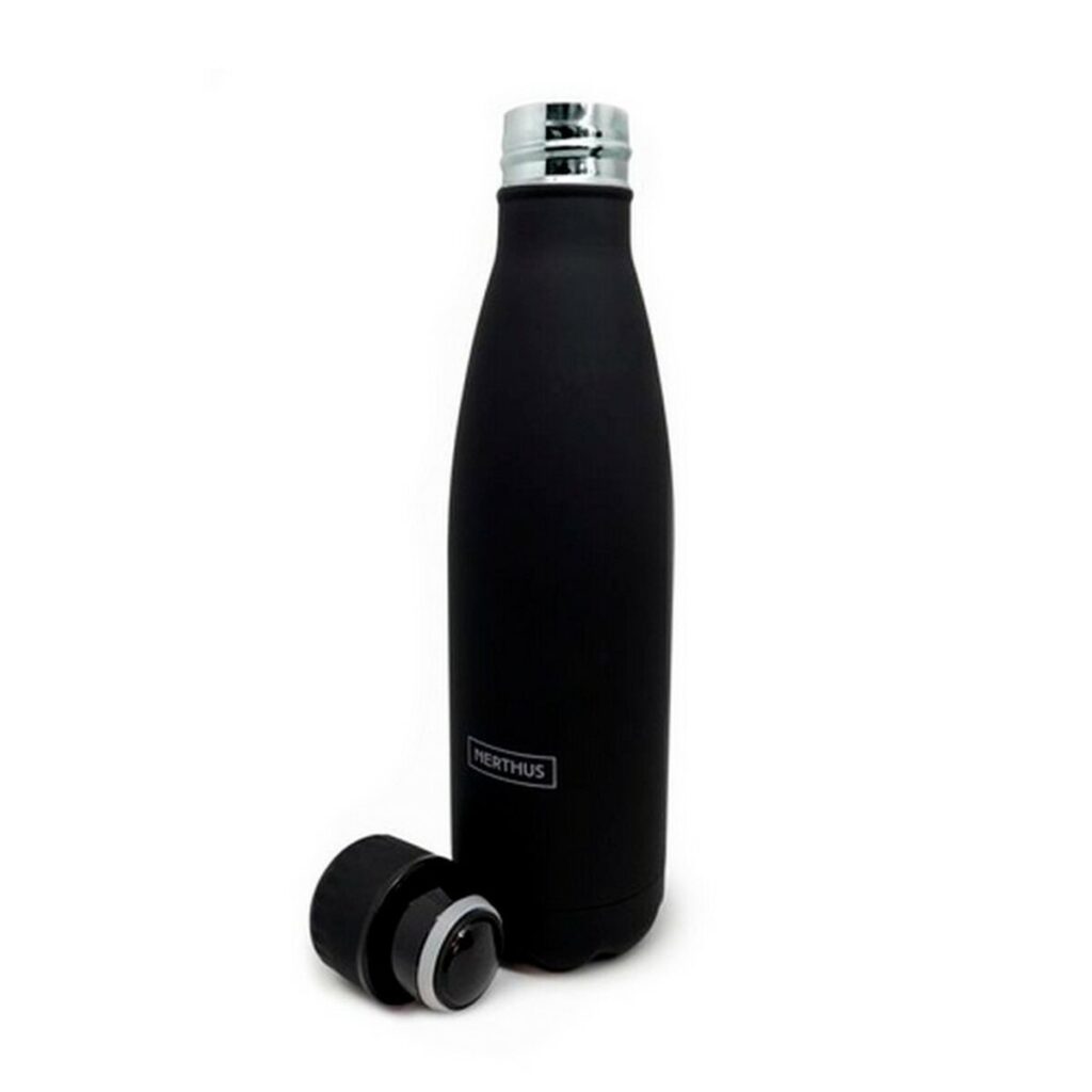 Thermosflasche Schwarz 500 ml von Vin Bouquet - elegante und funktionale Flasche für heiße und kalte Getränke