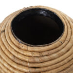 Vase Seegras Alexandra House Living in Türkis und Natur, 21 x 21 x 30 cm, aus hochwertigem Seegras gefertigt.