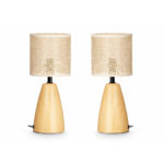 Tischlampen Braun Gift Decor 2 Stück – elegante Tischbeleuchtung aus Metall und Keramik für jeden Raum.