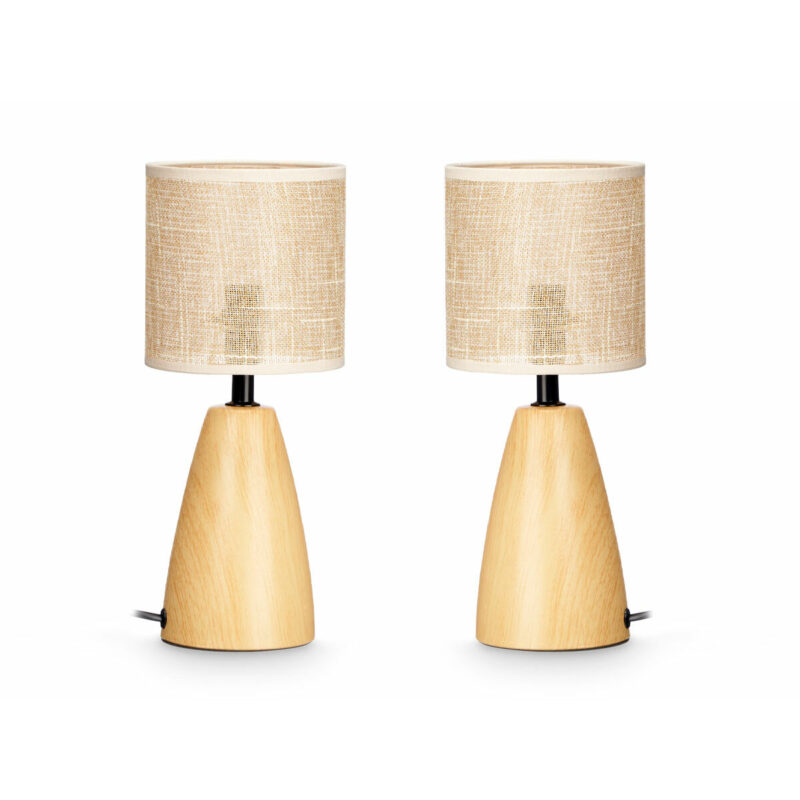 Tischlampen Braun Gift Decor 2 Stück – elegante Tischbeleuchtung aus Metall und Keramik für jeden Raum.