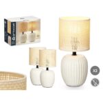 Tischlampen Weiß Gift Decor im 2er Set, stilvolle und moderne Tischbeleuchtung für jedes Zuhause.