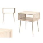 Beistelltisch Beige Gift Decor aus Metall, elegante und funktionale Ablagefläche für Ihr Zuhause, Maße 46,5 x 19,2 x 36,2 cm.