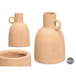 Vase Braun aus Keramik von Gift Decor, 16,8 x 25,5 x 16,8 cm, stilvolles Deko-Element für jeden Raum.