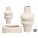 Vase Weiß aus Keramik von Gift Decor, elegantes Deko-Element für stilvolle Wohnräume.