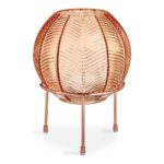 Vase Kupfer Bernstein Metall aus Glas und Metall, stilvolles Dekorationsstück für moderne Wohnräume.