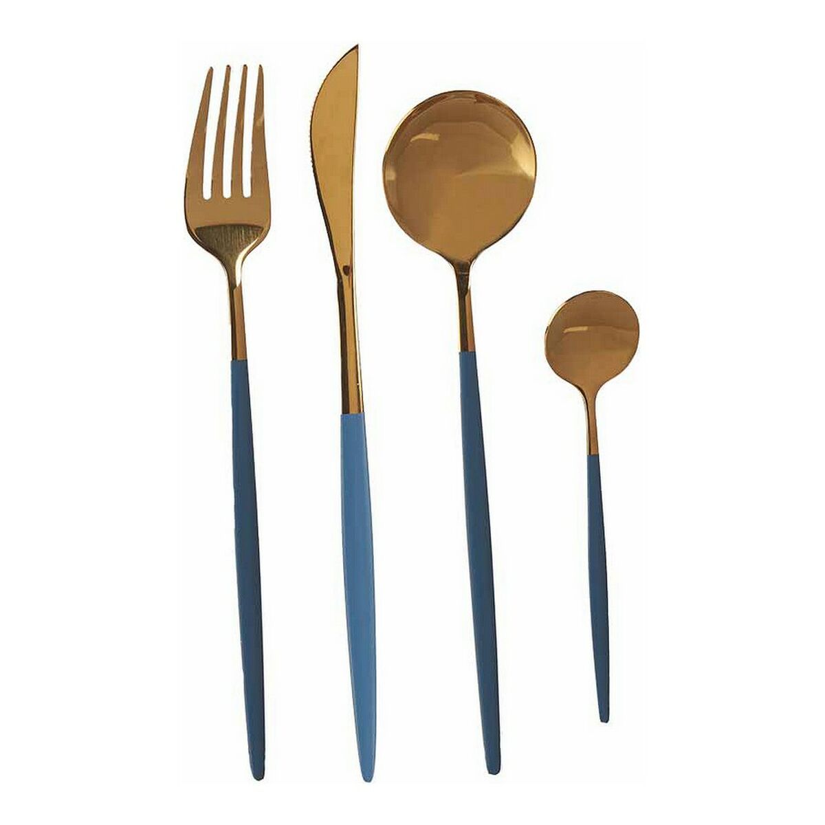 S3610011_0 Besteck-Set Grau-Gold Edelstahl Kinvara, 8-teiliges Set für elegante Tischdekoration