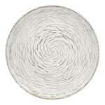 Beistelltisch Weiß Braun Holz mit Spiralverzierung, ideal für Wohnzimmer und Schlafzimmer.
