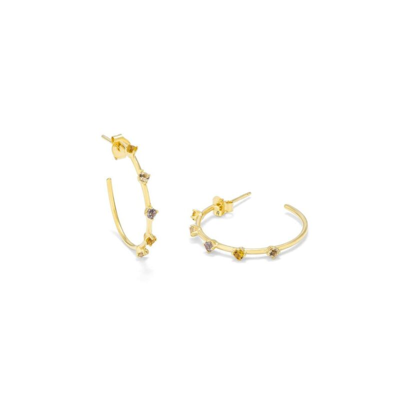 Elegante Damen Ohrstecker Radiant Gold aus Edelstahl mit Zirkonia-Kristallen, ideal für jeden Anlass.
